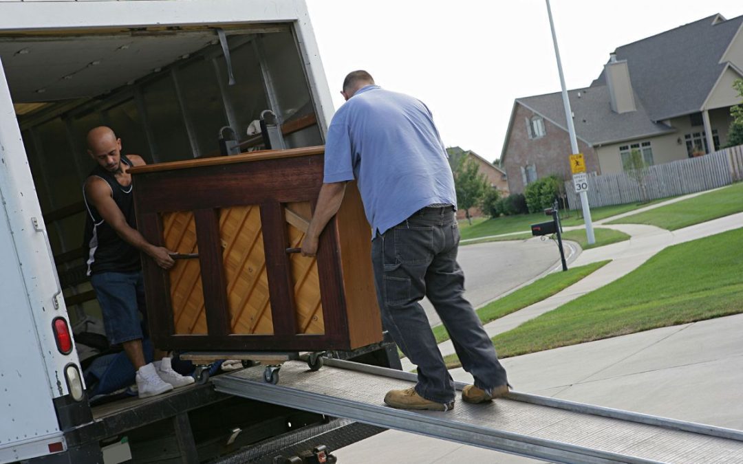 Unloading a piano on a wheeled sled and ramp | Britannia Alan Cook